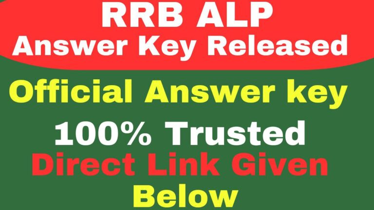 RRB ALP Answer Key 2024